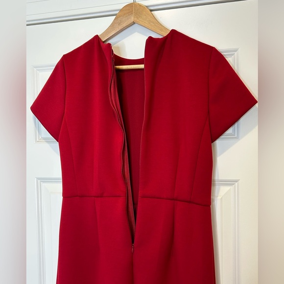 Ann Taylor Crimson Red Ponte Knit Dress Mid Length 6 - Picture 6 of 8